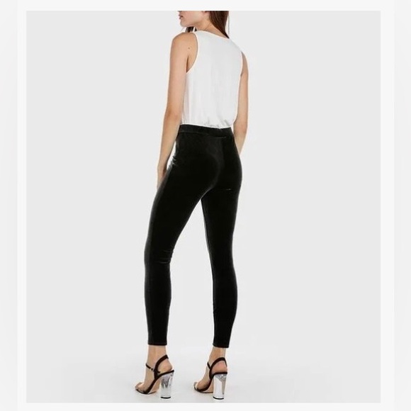 EXPRESS High Rise Stretch Velvet Leggings - Picture 2 of 6
